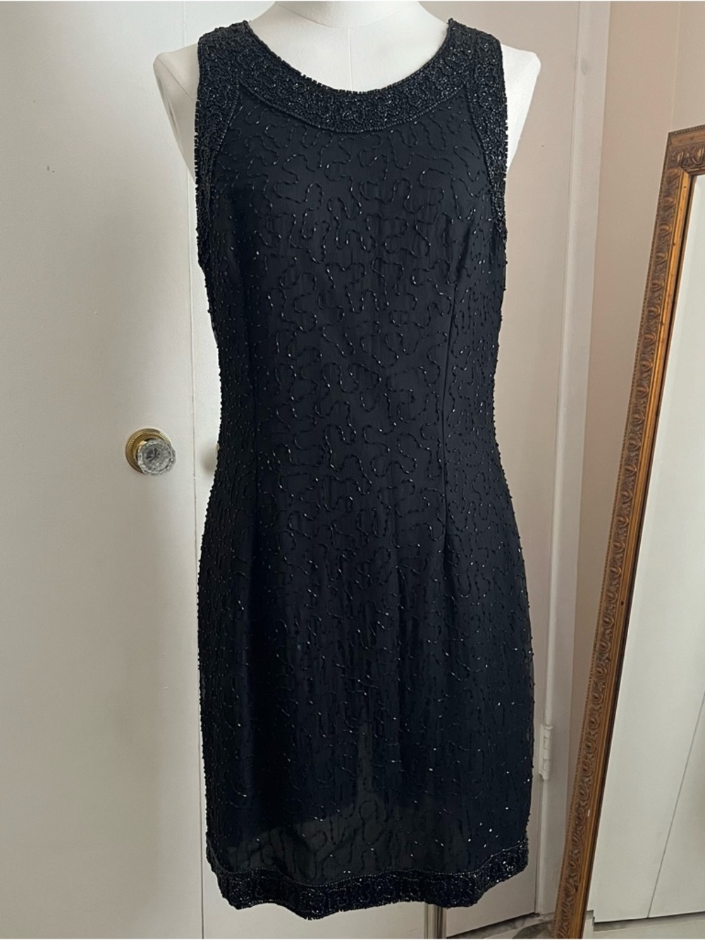 Laurence kazar beaded silk dress